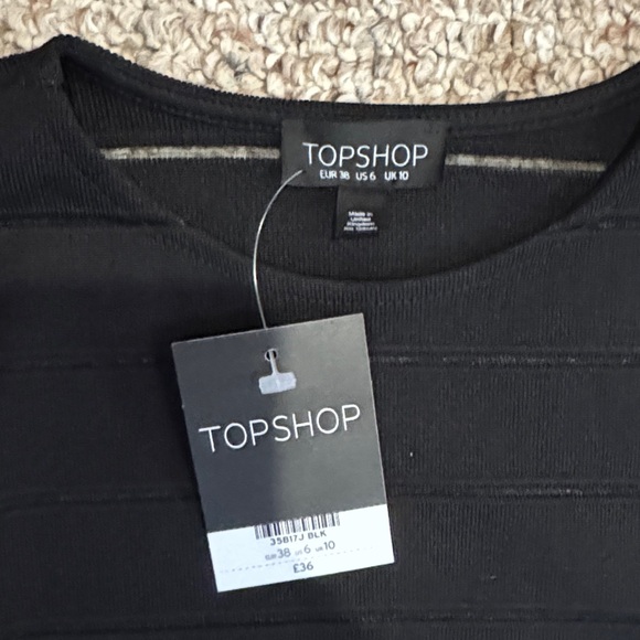 Topshop Sleek Black Long Sleeve Dress - Picture 2 of 8